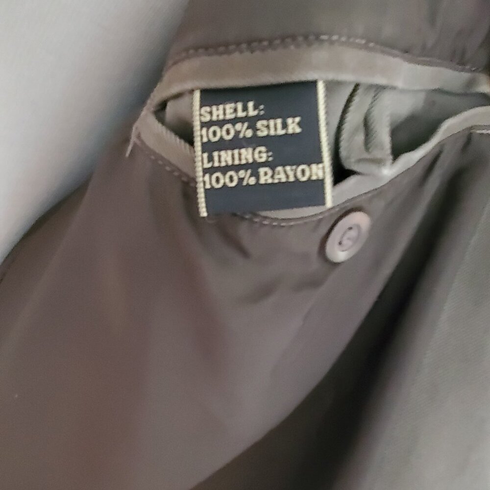 Tommy Bahama silk Blazer sport coat green brown Medium large camo painted black - Picture 11 of 14